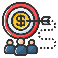 Mission icon for business, company, corporate, industry, finance and employment