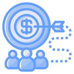 Mission icon for business, company, corporate, industry, finance and employment