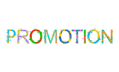 Promotion. Word of colorful paint letters