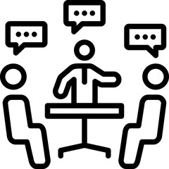 Meeting icon isolated useful for business, company, corporate, finance, business, money, bank, coin, exchange, currency, growth and all project design element