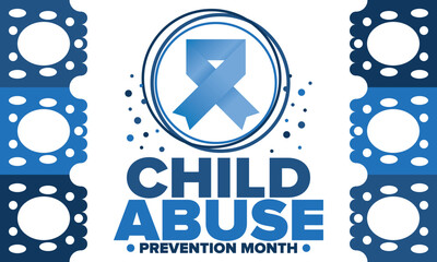 Child Abuse Prevention Month. Celebrate annual in April in United States. Stop child violence. Children protection and safety month. Unity for children. Poster, banner, background. Vector illustration