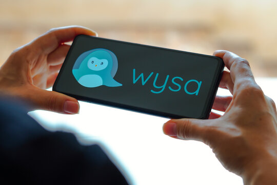 February 24, 2023, Brazil. In this photo illustration the Wysa logo seen displayed on a smartphone.