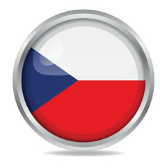 Czech Republic Flag Gradient Button Circle