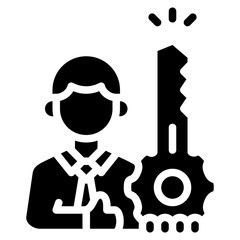 Key person icon isolated useful for business, company, corporate, money and finance design element