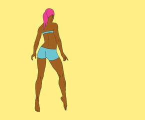 Athletic and sporty young woman jumping