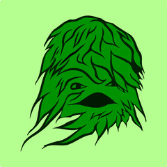 Funny happy nature leaf character