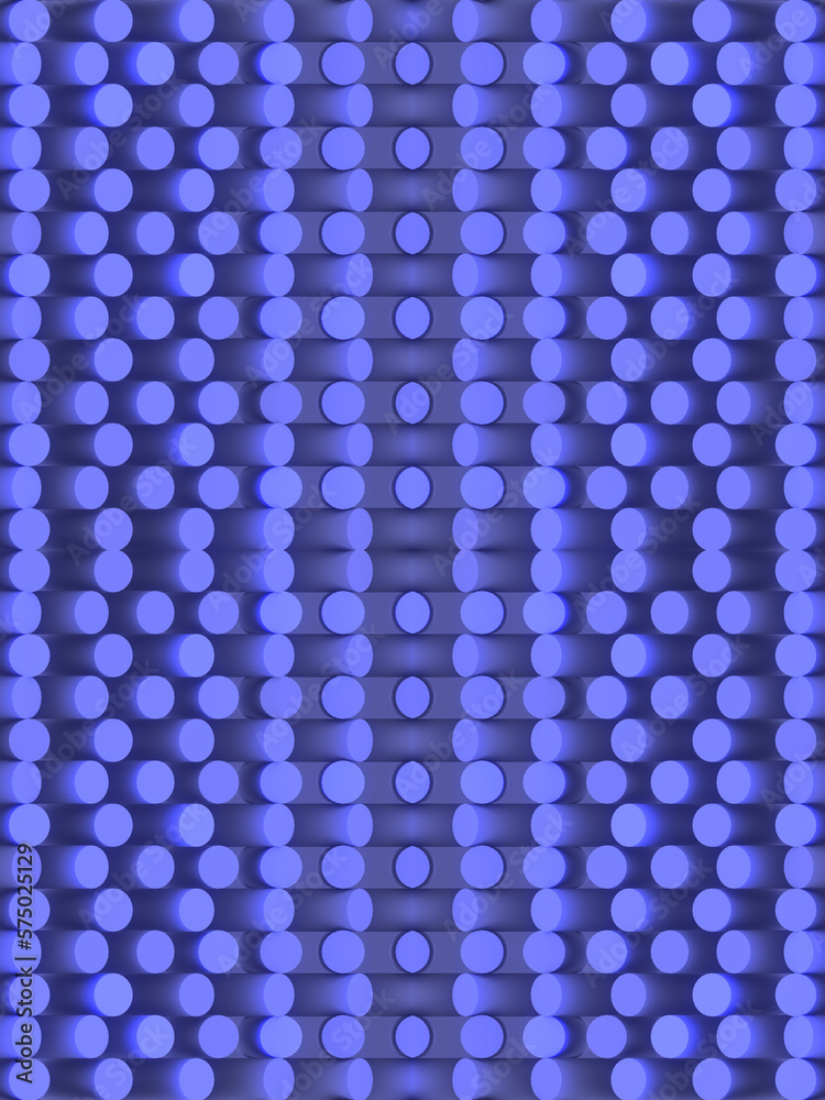 Aufkleber Abstract surface of cylindrical shapes with a trendy gradient. Graphic Background. 3d rendering digital illustration