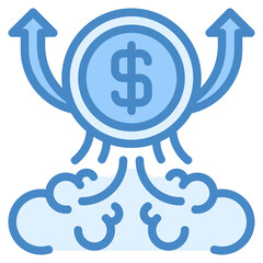 Money growth icon isolated useful for business, company, corporate, money and finance design element