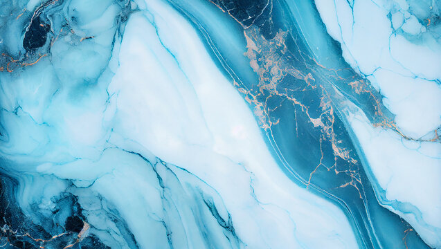 Beautiful light blue marble background, generative AI