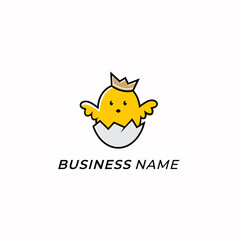 design logo creative chicken and crown