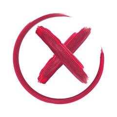 Obraz premium Thick Paint Brush Stroke Cross In Circle