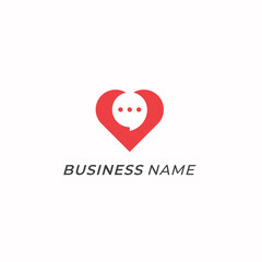 Obraz premium logo design heart and speech bubble