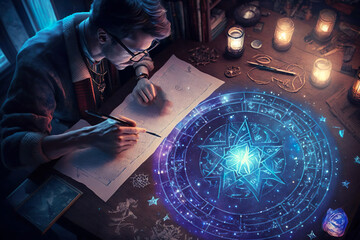 Astrologer calculates natal chart and makes a forecast. Generative AI