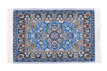 Colorful carpet isolated on white background in turkish style.