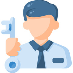 Key person icon isolated useful for business, company, corporate, money and finance design element