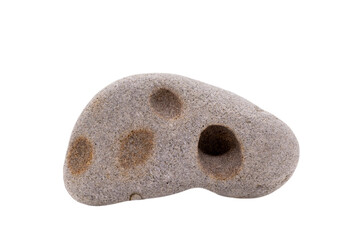 Hag Stone macro shot on white background (diameter is about 12 cm)