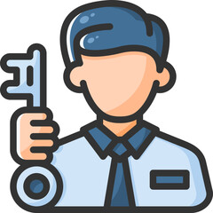 Key person icon isolated useful for business, company, corporate, money and finance design element