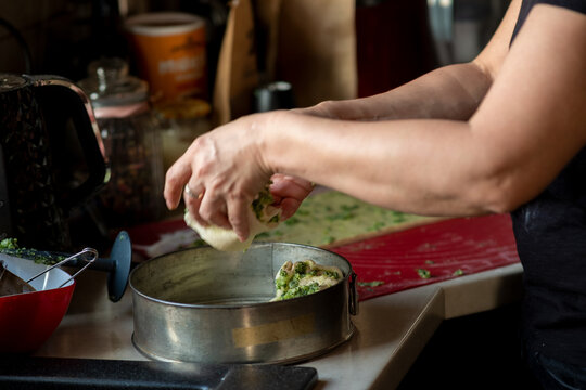  preparing herb bread
