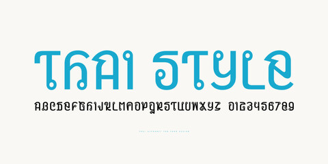 Decorative sans serif font in Thai style