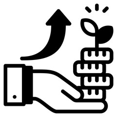 Investment icon isolated useful for business, company, technology, analytics and finance design