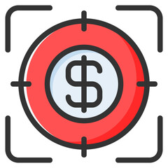 Target icon isolated useful for business, company, technology, analytics and finance design element