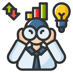 Vision icon isolated useful for business, company, technology, analytics and finance design element
