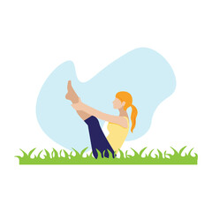 Fototapeta na wymiar Girl does yoga.Girl and sport.Yoga asanas.Illustration with a girl.Yoga and sport.