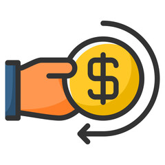 Refund icon isolated useful for business, ecommerce, retail, delivery, shopping and online design element