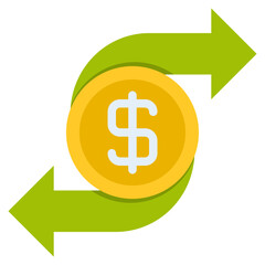 Money transfer icon isolated useful for business, ecommerce, retail, delivery, shopping and online design element
