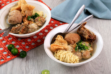 Bakso Tetelan. Indonesian cMeatball Clear Soup with Beef