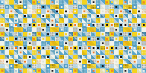 Blue-blue tile with a pattern. Print for design, packaging, notebooks, pillows.