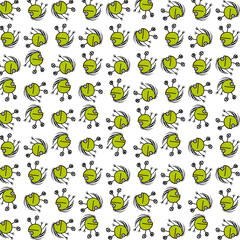 Funny cartoon character running motif pattern