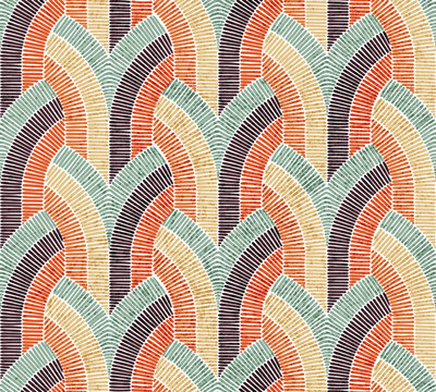 Abstract geometric seamless pattern. Print in bohemian style. Grunge vintage texture. Ornament for home decor, pillows, blankets, carpets. Vector illustration.