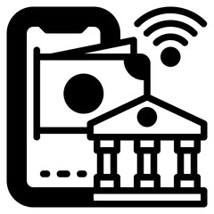 Mobile banking icon isolated useful for finance, currency, money, business, bank, economy and investment design element