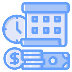 Time icon isolated useful for finance, currency, money, business, bank, economy and investment design element