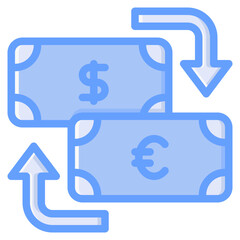 Money exchange icon isolated useful for finance, currency, money, business, bank, economy and investment design element