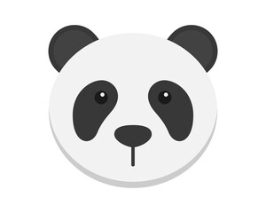 Panda face illustration. Logo symbol. China's bear, cute, head of panda, happy, animal, bamboo. Vector illustration.