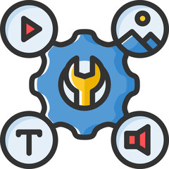 Content management icon isolated useful for development, business, technology, computer, internet and engineer design element