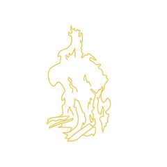 line drawing of fire from a campfire with firewood.  fire shape