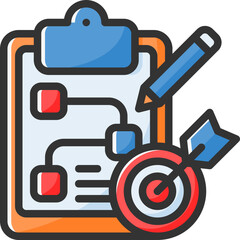 Planning icon isolated useful for marketing, technology, online, internet, advertising, development and business design element