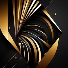 White, black and gold abstraction. golden background