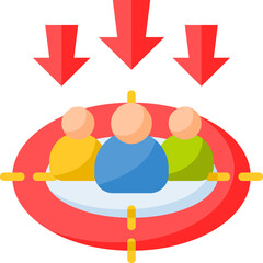 Target audience icon isolated useful for marketing, technology, online, internet, advertising, development and business design element
