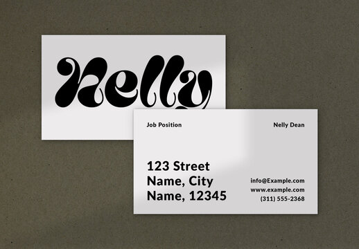 Business Card Layout with Bold Typography