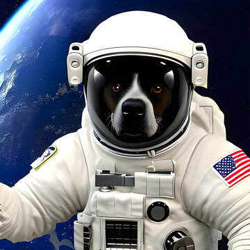 Cachorro astronauta no espa&ccedil;o