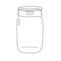 glass jar with lid in line style