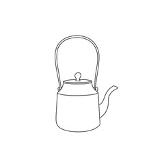 iron kettle for heating water over a fire of classical shape