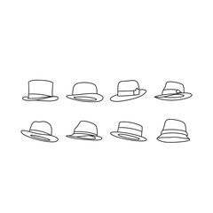 set with different headwear for men and women