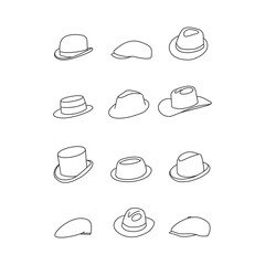 set with different headwear for men and women