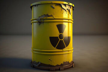 Yellow barrel of toxic waste. Generative AI