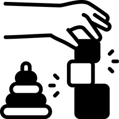 Fine motor skills icon isolated useful for human, cognitive, psychology, mind, thinking, development and cognition design element